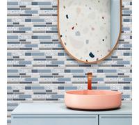 Walplus Terrazzo Silver Touch 2D Peel And Stick Wall Tiles Sticker Adhesive Stick On Tiles For Backsplash 12Pcs 28.5X14 Cm