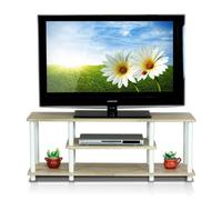 Walplus Three-Tier Dark Brown Media Stand With Modern No-Tools Design