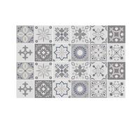 WALPLUS Tile Transfers for Kitchen 15x15cm(6") Stick on Tiles Kitchen Self Adhesive Tiles for Walls Removable Sticky Back Tiles Palace Light Grey Moroccan Tile Stickers for Kitchen 24 PCS
