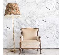 Walplus Tile Wall Stickers Marble Removable Self-Adhesive Mural Art Decals Vinyl Home Decoration DIY Living Bedroom Kitchen Décor Wallpaper Gift Stickers - 20 cm x 20 cm - 12 pcs
