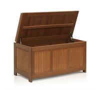 Walplus Tioman Outdoor Hardwood Deck Box Outdoor Storage For Patio Furniture, Garden Tools, Pool Accessories