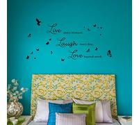 Walplus(TM) Wall Art Quote Live Every Moment Laugh Everyday Love Beyond Words Handwriting Sticker Mural Interior