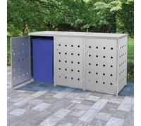 Walplus Triple Wheelie Bin Shed 240 L Stainless Steel