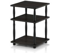Walplus Furinno Turn-N-Tube Easy Assembly Multipurpose Shelf With Classic Tubes, French Oak Grey/black