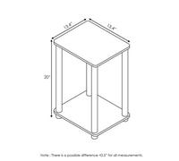 Walplus Turn-N-Tube End Tables, Set Of 2, French Oak Grey With Black Frame