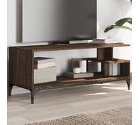 Walplus Tv Cabinet Brown Oak 102X40X41 Cm Engineered Wood And Powder-Coated Steel