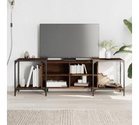 Walplus Tv Cabinet Brown Oak 153X37X50 Cm Engineered Wood