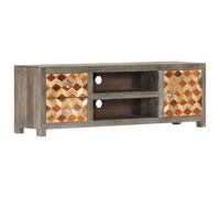 Walplus Tv Cabinet Grey 120X30X40 Cm Solid Mango Wood