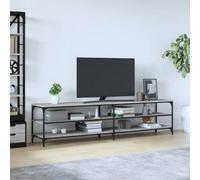 Walplus Tv Cabinet Grey Sonoma 200X30X50 Cm Engineered Wood And Metal