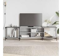 Walplus Tv Cabinet Grey Sonoma 203X37X50 Cm Engineered Wood