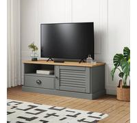 Walplus Tv Cabinet Vigo Grey 106X40X40 Cm Solid Wood Pine