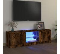 Walplus Tv Cabinet With Led Lights Smoked Oak 120X30X35.5 Cm