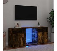 Walplus Tv Cabinet With Led Lights Smoked Oak 120X30X50 Cm