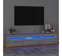 Walplus Tv Cabinet With Led Lights Sonoma Oak 195X35X40 Cm