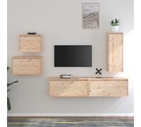 Walplus Tv Cabinets 5 Pcs Solid Wood Pine