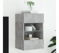 Walplus Tv Wall Cabinet With Led Lights Concrete Grey 40X30X60.5 Cm