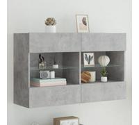 Walplus Tv Wall Cabinet With Led Lights Concrete Grey 98.5X30X60.5 Cm