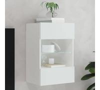 Walplus Tv Wall Cabinet With Led Lights White 40X30X60.5 Cm