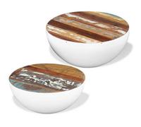 Walplus Two Piece Bowl Shaped Coffee Table Set Solid Reclaimed Wood