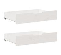 Walplus Under-Bed Drawers 2 Pcs White 80X55X17 Cm Solid Wood Pine