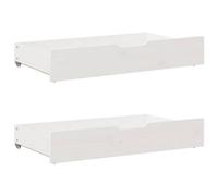 Walplus Under-Bed Drawers 2 Pcs White 90X55X17 Cm Solid Wood Pine