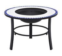 Walplus Vidaxl Mosaic Fire Pit Blue And White 68Cm Ceramic