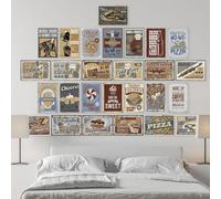Walplus Vintage Bistro Retro Metal Signs Wall Mural Stickers Set - 27 Pcs
