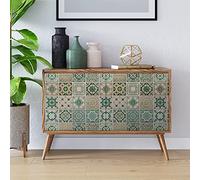 WALPLUS Vintage Green Tiles Wall Stickers, Vinyl, Multi-Colour, 7.6 x 63.5 x 3 cm