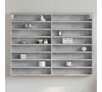 Walplus Vitrine Cabinet Concrete Grey 100X8.5X75 Cm Engineered Wood