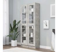 Walplus Vitrine Cabinet Concrete Grey 82.5X30.5X185.5 Cm Engineered Wood