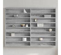 Walplus Vitrine Cabinet Grey Sonoma 100X8.5X75 Cm Engineered Wood