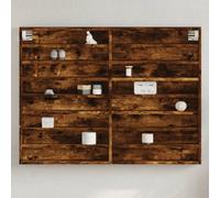 Walplus Vitrine Cabinet Smoked Oak 100X8.5X75 Cm Engineered Wood
