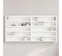 Walplus Vitrine Cabinet White 100X8.5X50 Cm Engineered Wood