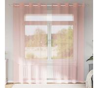 Walplus Voile Curtains With Grommets 2 Pcs Pink 140X245 Cm