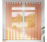 Walplus Voile Curtains With Loops 2 Pcs Terracotta 140X225 Cm