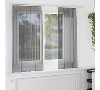 Walplus Voile Curtains With Rod Pockets 2 Pcs Dark Grey
