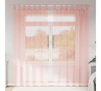 Walplus Voile Curtains With Rod Pockets 2 Pcs Pink