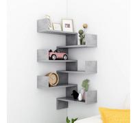 Walplus Wall Corner Shelf 2 Pcs Concrete Grey 40X40X50 Cm Engineered Wood
