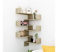Walplus Wall Corner Shelf 2 Pcs Sonoma Oak 40X40X50 Cm Engineered Wood