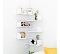 Walplus Wall Corner Shelf 2 Pcs White 40X40X50 Cm Engineered Wood