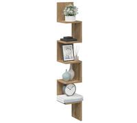 Walplus Wall Corner Shelf Artisan Oak 20X20X127.5 Cm Engineered Wood