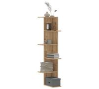 Walplus Wall Corner Shelf Artisian Oak 36.5X36.5X140 Cm Engineered Wood