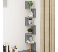 Walplus Wall Corner Shelf Grey Sonoma 20X20X127.5 Cm Engineered Wood
