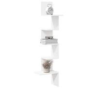 Walplus Wall Corner Shelf White 32X32X127,5 Cm Engineered Wood