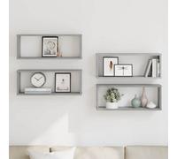 Walplus Wall Cube Shelves 4 Pcs Grey Sonoma 60X15X23 Cm Engineered Wood