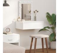 Walplus Wall Hanging Dressing Table With Led Lights - White