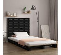Walplus Wall Headboard Black 146X3X91.5 Cm Solid Wood Pine
