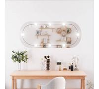 Walplus Wall Mirror With Led Lights 40X90 Cm Glass Oval