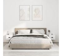 Walplus Wall-Mounted Bedside Cabinets 2 Pcs High Gloss White 41.5X36X28Cm