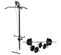 Walplus Wall-Mounted Power Tower With Barbell And Dumbbell Set 60.5 Kg
